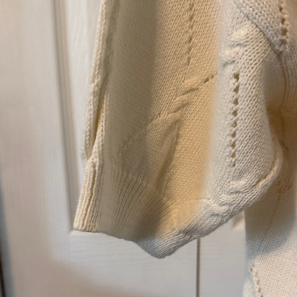 Vintage Knits by Nilani Cream Sweater with Lace Detail Sz M - Picture 5 of 7